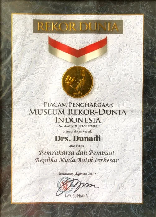 Piagam Penghargaan Museum Rekor